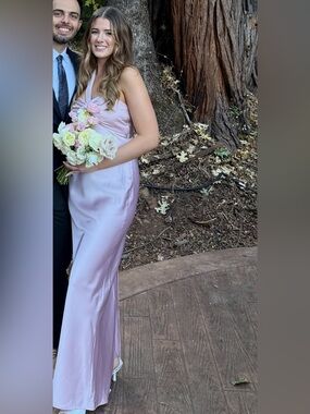 Dessy group pink satin dress